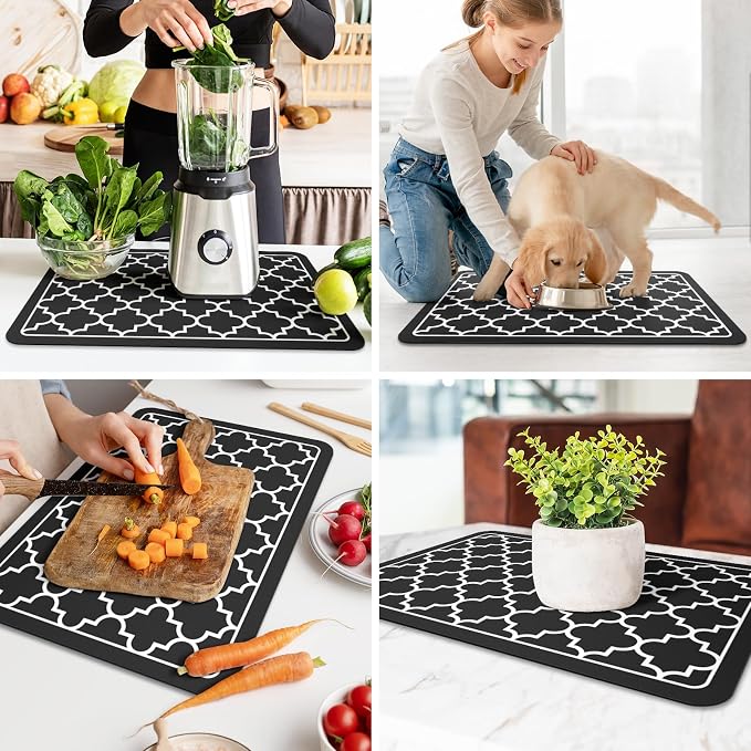 WISELIFE Dish Drying Mat Super Absorbent Drying Mat Large Dish Drying Mats - Image 6