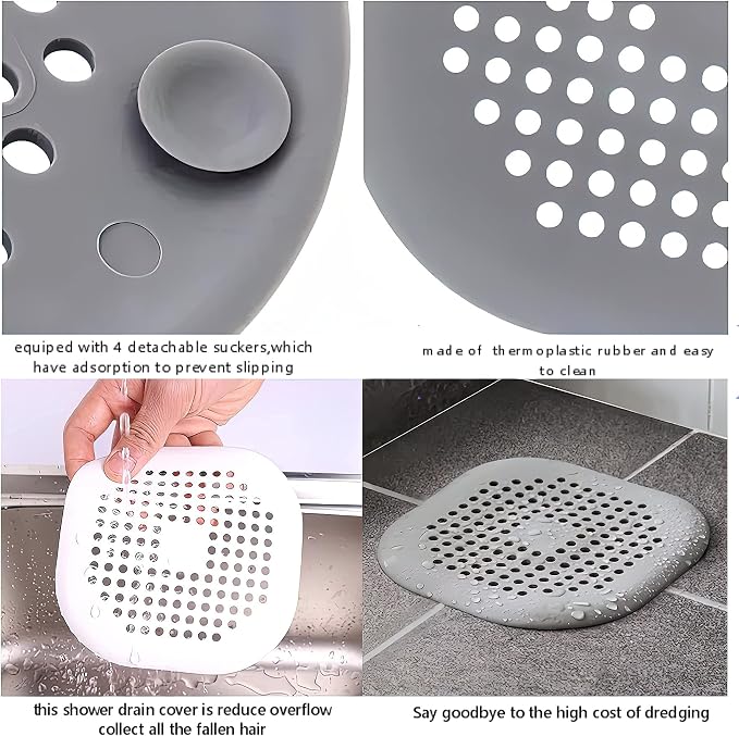 2 Pieces Shower Drain Hair Catcher Bathtub Stopper, Home Protectors - Image 5