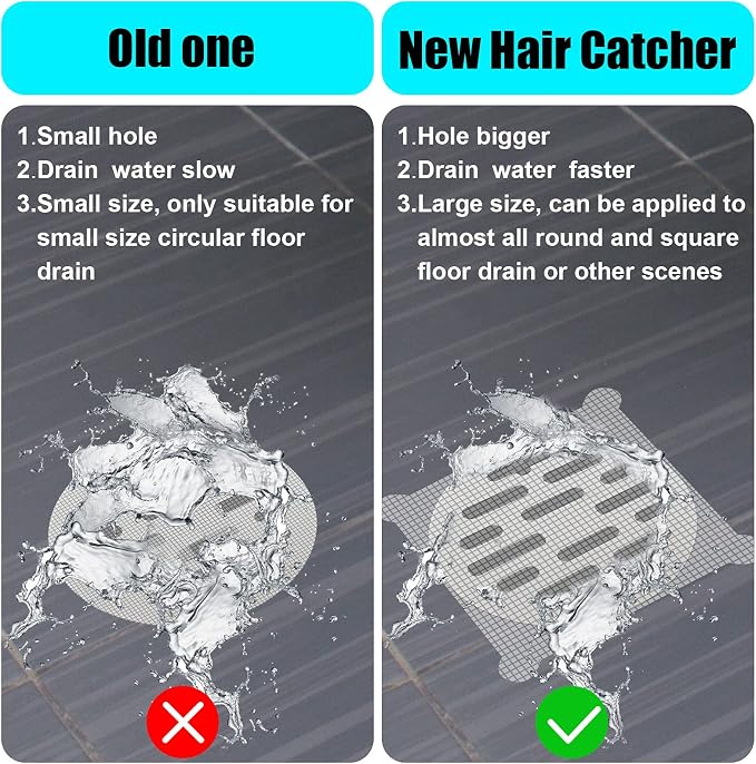Chengu 50 Pcs 5.7 Inch Disposable Hair Catcher Shower Drain Stickers Square - Image 3