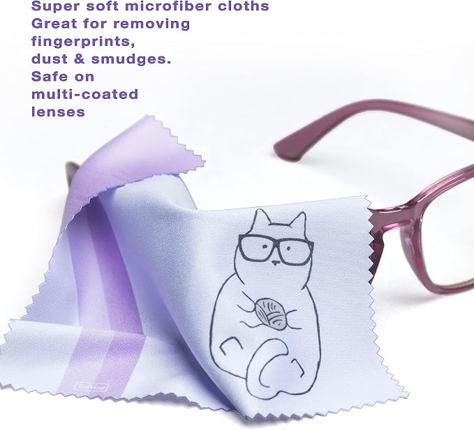 10 Pack Cute Kitty Cat Design Multicolor Microfiber Cleaning Cloths - Image 2
