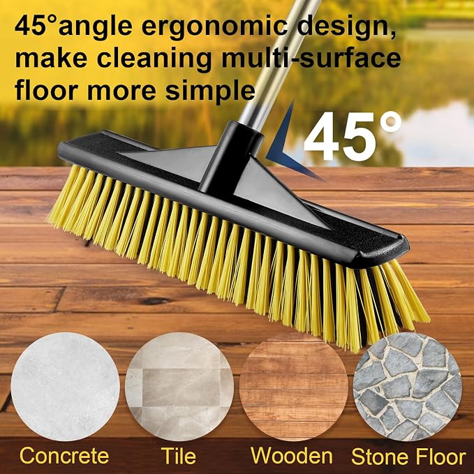 16" Push Broom for Outdoor Heavy Duty, Push Brooms - Image 2