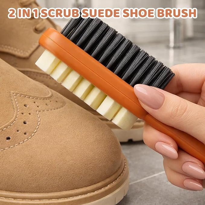 3PCS Suede Brush Set, Compact Design Rubber Shoe Brush, Shoe Cleaning Brush - Image 7