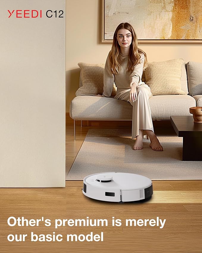Yeedi C12 Robot Vacuum Cleaner and Mop, 8000Pa Strong Suction, ZeroTangle Brush - Image 3