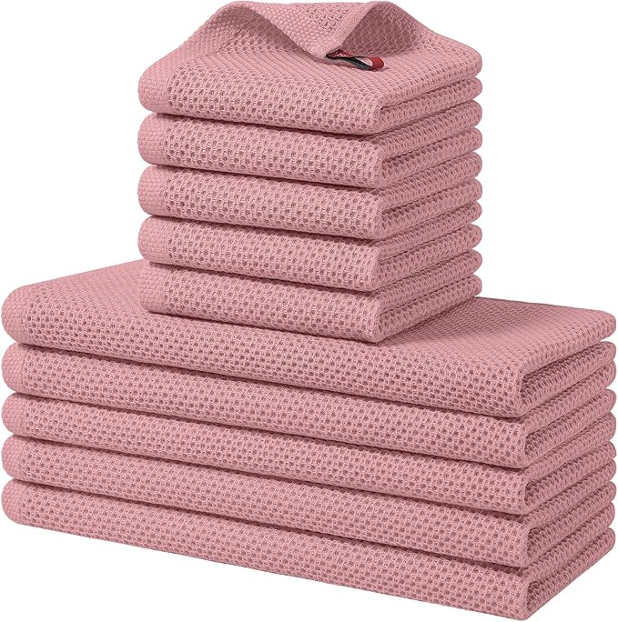 Homaxy 100% Cotton Kitchen Towels and Dishcloths Set, 12 x 12 Inches and 13 x by Homaxy