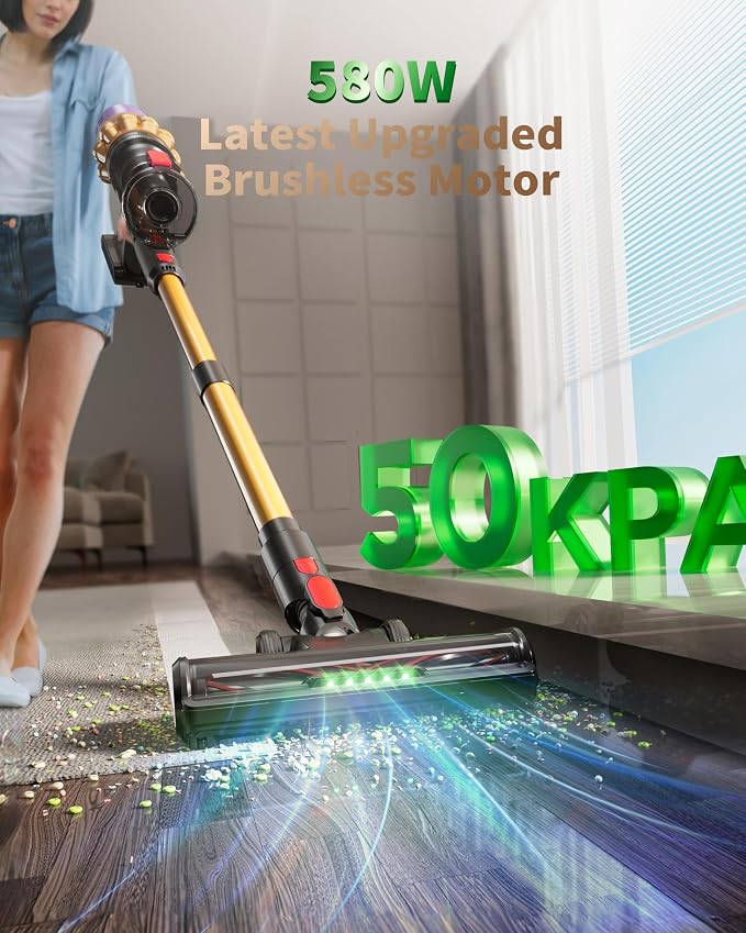 Cordless Vacuum Cleaner, 580W 50Kpa 65Mins, Vacuum Cleaners - Image 2