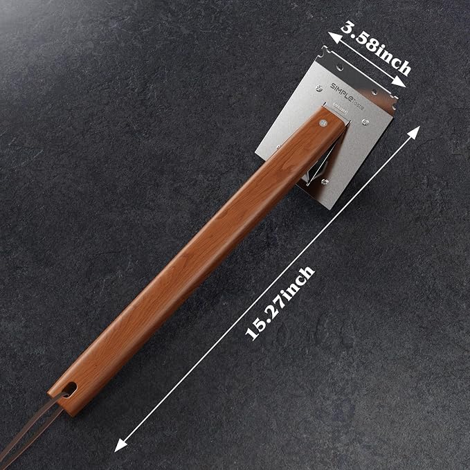 SIMPLETASTE Grill Brush and Scraper, Cherry Wooden Handle Wire Grill Brush - Image 6