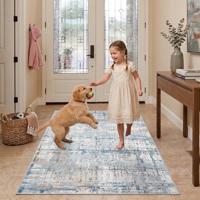 3x5 Washable Entryway Rug, Non Slip Boho Runner Rugs - Image 3