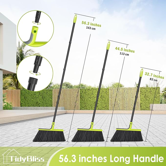 Outdoor Broom Heavy Duty, 56 inches Tall Commercial Soft Bristle Angle Brush - Image 6