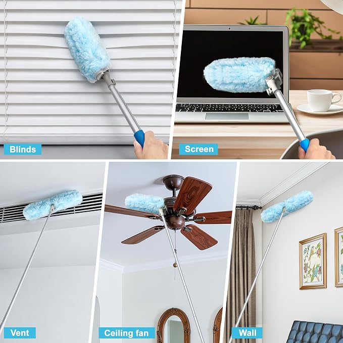 JEHONN Duster with 6 ft Extension Pole, 10 Refills Compatible with Swiffer - Image 6