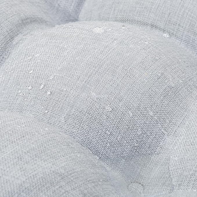 QILLOWAY Outdoor Patio Wicker Seat Cushions Group Loveseat/Two U-Shape/Two Lumbar Pillows for Patio Furniture,Wicker Loveseat,Bench,Porch,Settee of 5 (Silver/White)…