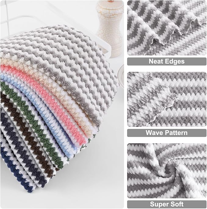 Homaxy Kitchen Towels, Ultra Soft and Absorbent Dish Towels, Reusable Fast - Image 2