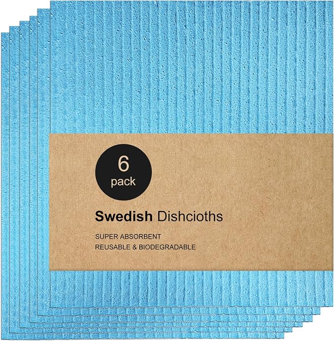 Cleaning Rags Swedish Dishcloths, Cellulose Sponge Cloths Absorbent Wipes - Image 2