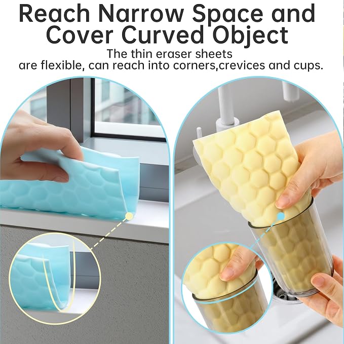 20 Pack Magic Sponge Eraser Sheets, Disposable Portable Magic Cleaning Eraser - Image 4