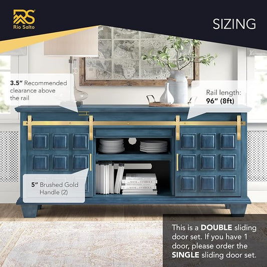 Rio Salto Mini Gold Barn Door Hardware Kit - Image 2