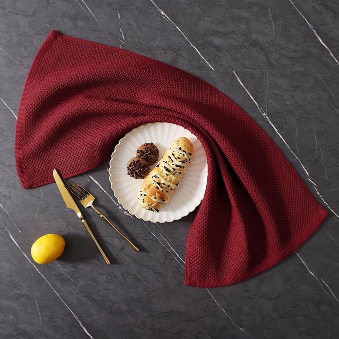 Homaxy 100% Cotton Kitchen Towels and Dishcloths Set, 12 x 12 Inches and 13 x - Image 9