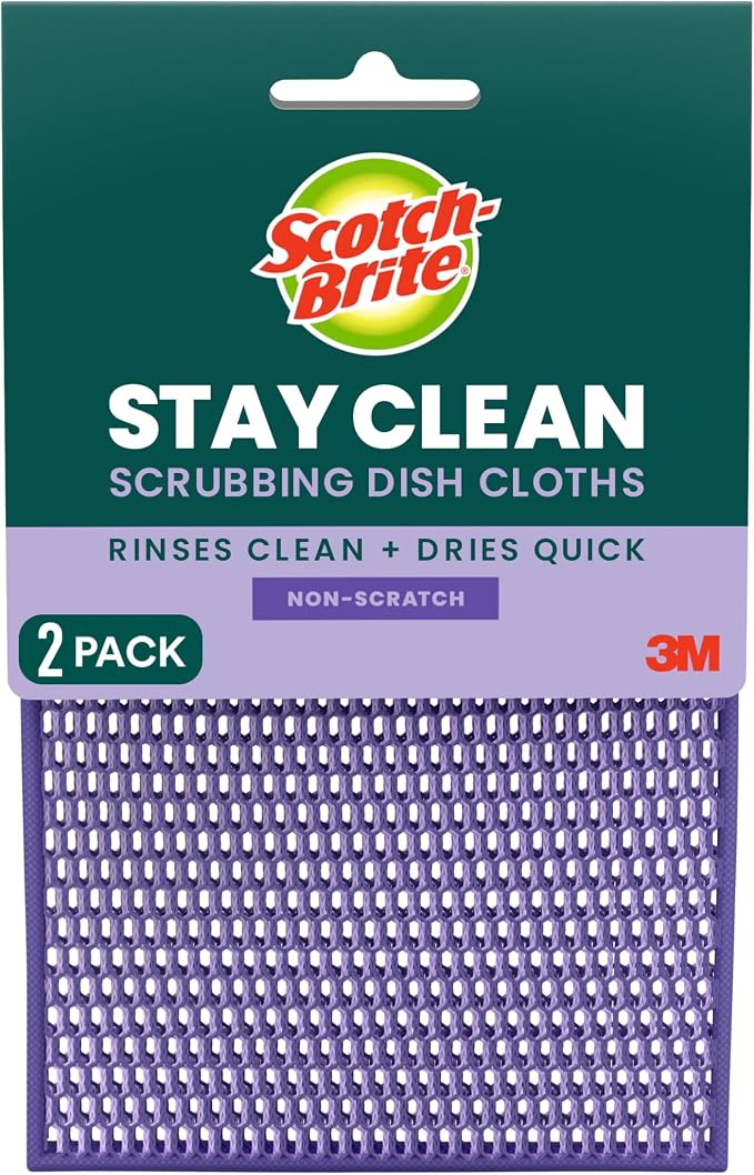 Scotch-Brite® Stay Clean Scrubbing Dish Cloths, Reusable and Long-Lasting Mesh by Scotch-Brite