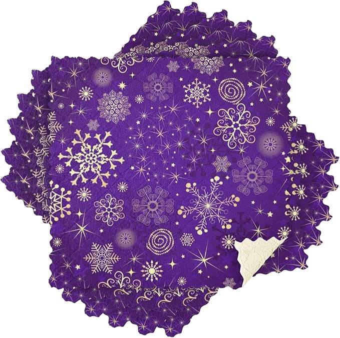 Dish Towels Kitchen Cleaning Cloths Winter Violet Purple - Image 7