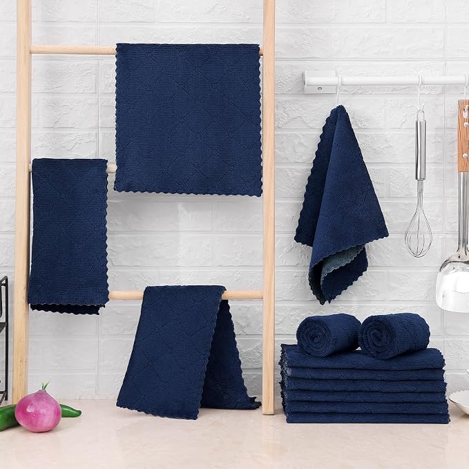 Mordimy 12 Pack Kitchen Towels, Super Soft and Absorbent Dish Towels, Coral - Image 7