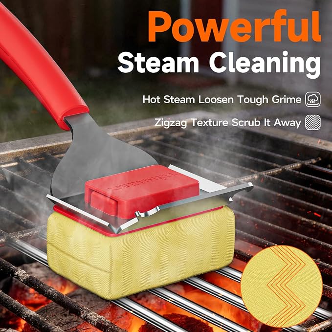 Bristle Free Grill Brush with Scraper - Image 3