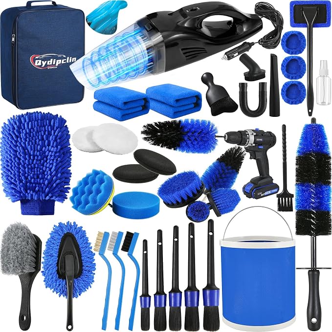 39Pcs Car Detailing Kit, Car Detailing Brush Set, Car Wash Cleaning Kit by Qydipclin