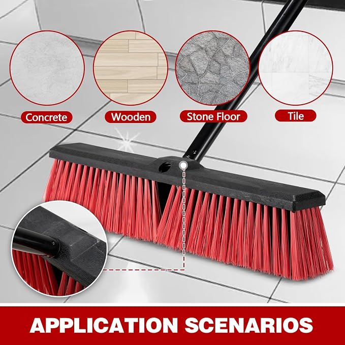 18 Inch Heavy Duty Push Broom Outdoor - Image 4