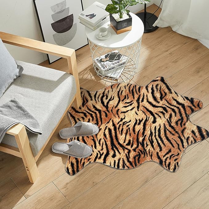 MACEVIA Tiger Printed Skin Area Rugs Western Decor - Image 7