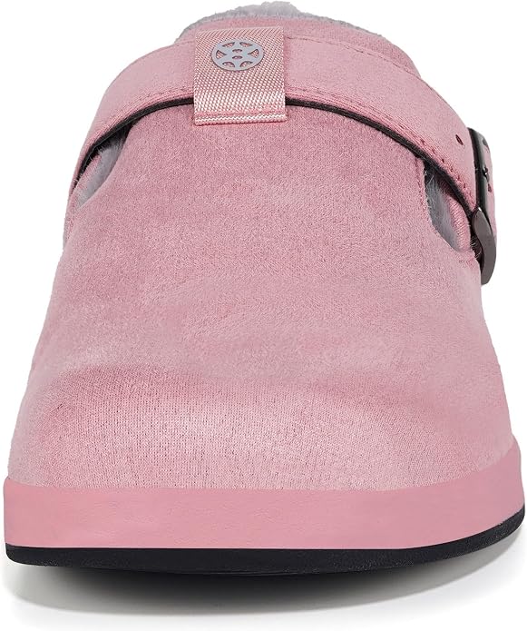 Fur Lined Clogs for Women Men Suede Winter Slippers Arch Support Slip on Mules - Image 4