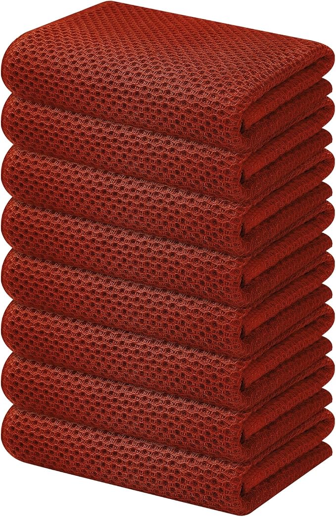 Kitinjoy 100% Cotton Waffle Weave Kitchen Hand Towels by Kitinjoy