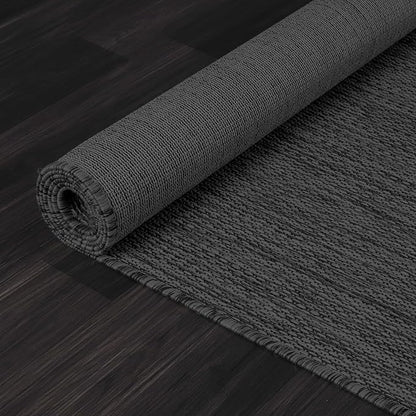 Washable Indoor Outdoor Rug 10x14 Weather Resistant Area Rugs Modern Solid for Porch Deck Balcony Backyard Patio Outside Carpet (10 X 14 Dark Grey)