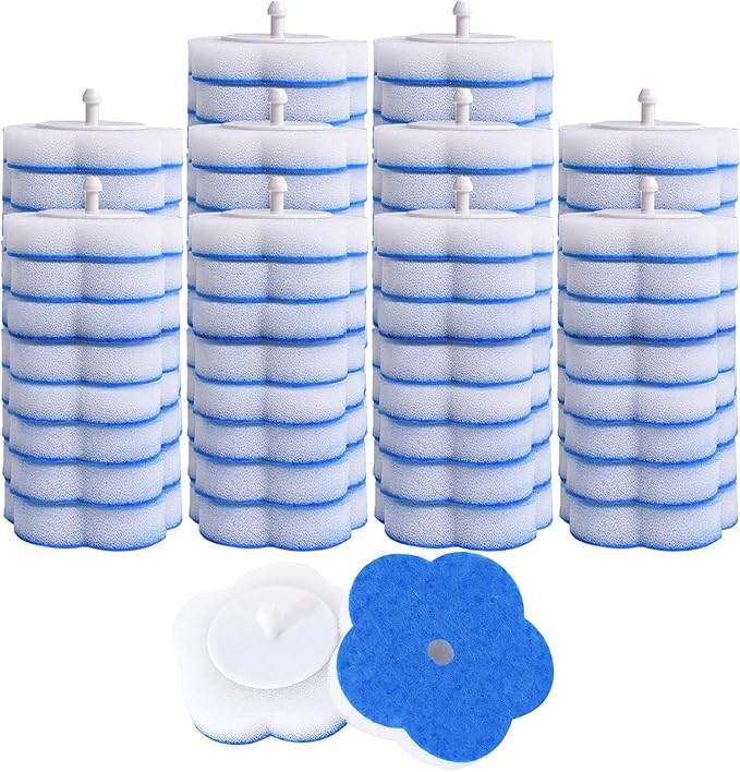 Toilet Bowl Wand Refills 80 Pcs Disposable Toilet Brush Cleaning Sponges Heads by TopoBear
