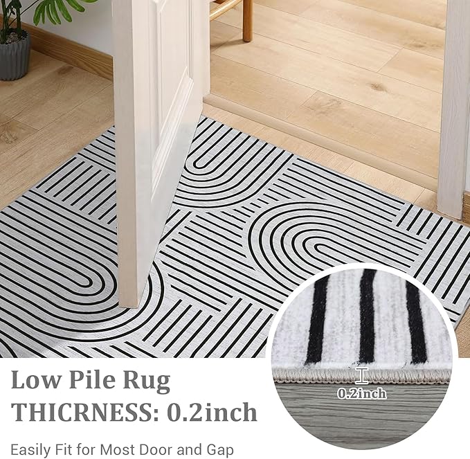 Modern Rug 2x6 Runners for Hallways, Abstract Kitchen Runner Rugs Non Slip Bath - Image 6