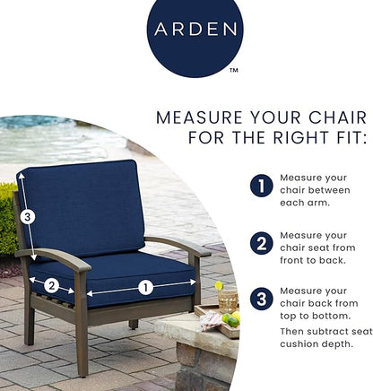 Arden Outdoor Dining Chair Cushion, 2 Pack, 20 x 20, Rain-Proof, Fade Resistant, French Blue Texture