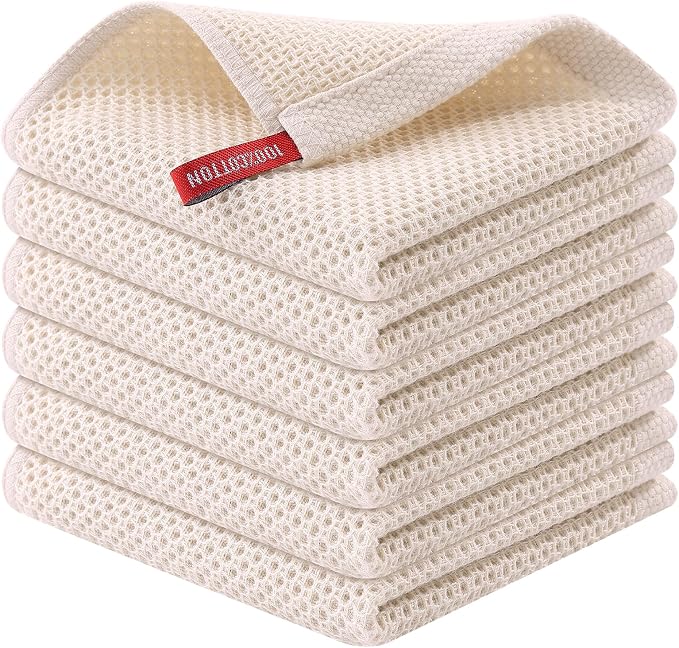 Kitinjoy 100% Cotton Kitchen Dish Cloths by Kitinjoy