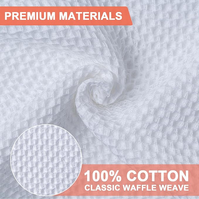BOOMIBOO 4-Pack Dish Towels, 100% Cotton Waffle Weave, Ultra Soft Absorbent - Image 2