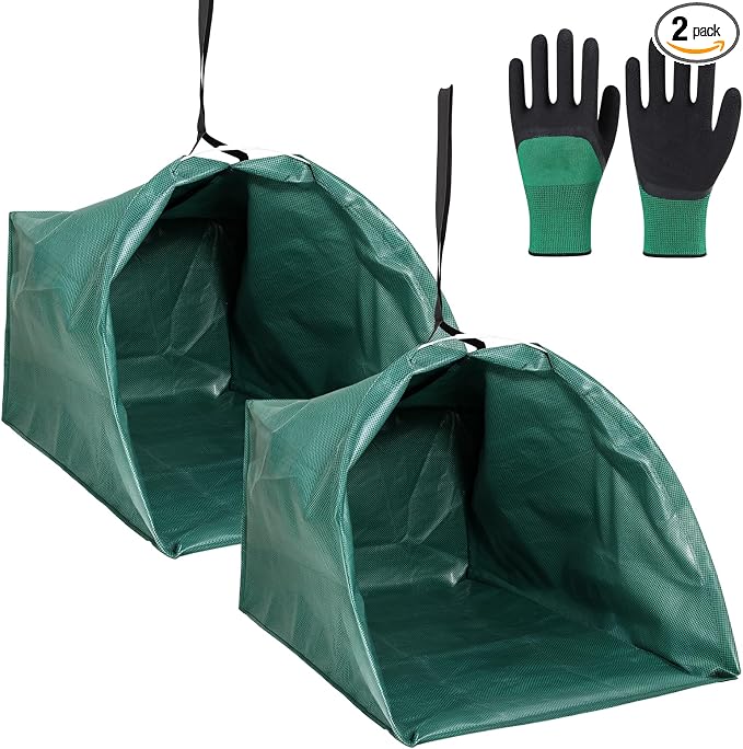 2-Pack Dustpan-Type Yard Waste Bags, 72-Gallon Reusable Lawn Bags by Hlimior