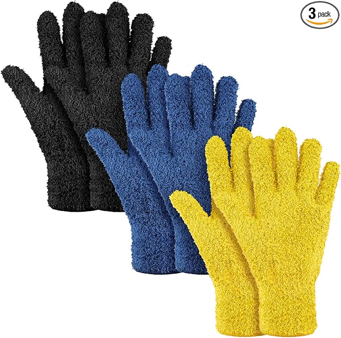 Patelai 3 Pairs Microfiber Plant Dusting Gloves Leaf Cleaning Gloves by Patelai