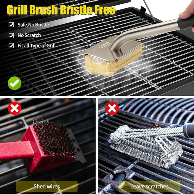Grill Brush Bristle Free-Steam Grill Brush - Image 4