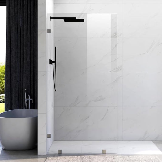 43" W ×80" H Shower Glass Panel, Frameless Fixed Glass Shower Panel by UNIKOOSHOWERDOOR
