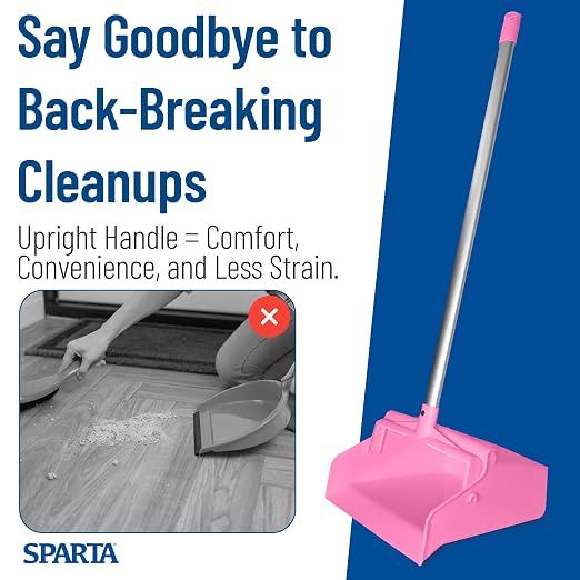 SPARTA Upright Dustpan with Aluminum Handle, Serrated Edge - Image 6