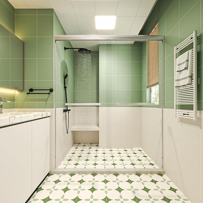 50-54x72 Inch Semi-Frameless Double Sliding Shower Door - Image 8