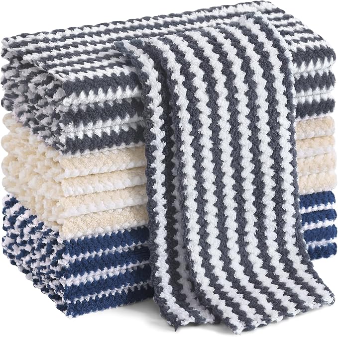 Homaxy 12 Pack Kitchen Dish Cloths, Ultra Soft and Absorbent Dish Towels by Homaxy