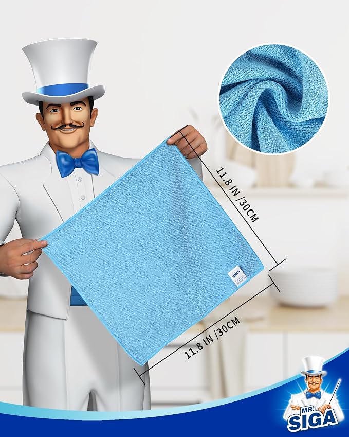 MR.SIGA Microfiber Cleaning Cloth, All-Purpose Microfiber Towels, Streak Free - Image 2
