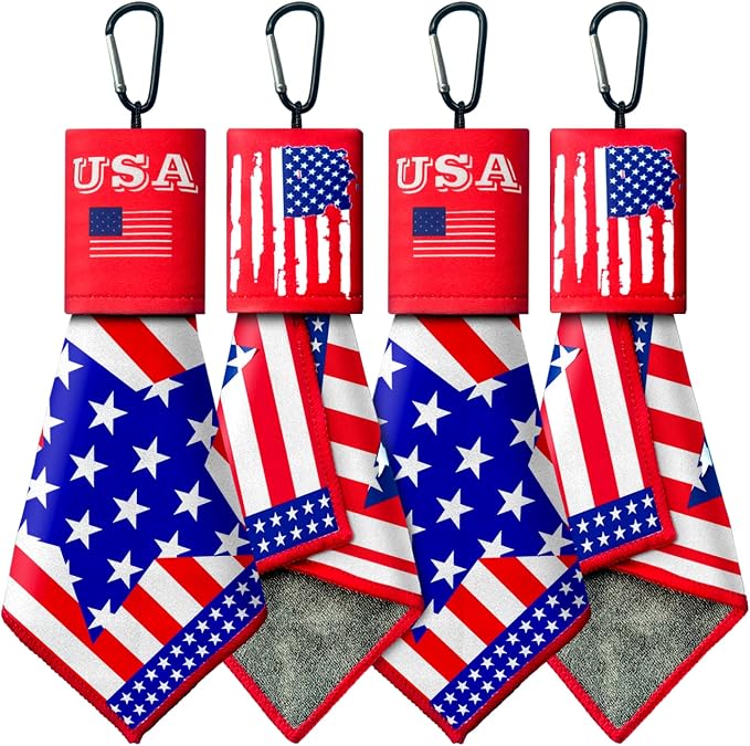 2 Sided Portable Glasses Cleaner, Patriotic Glasses Cloth Keychain, Reusable by VRHGL
