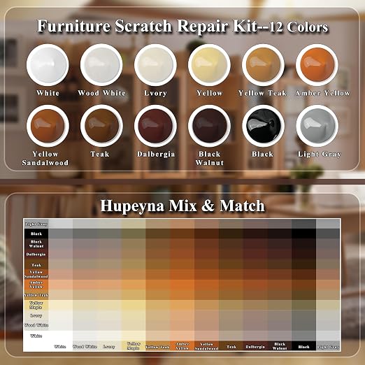 Wood Repair Kit, 12 Color Wood Fillers, Furniture Repair Kit, Repair Scratch - Image 3