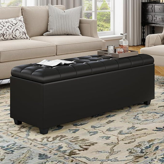Ottoman with Storage 38 inches, Furniture End of Bed Storage Benches, Long by Unknown