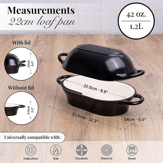 nuovva Dutch Oven For Sourdough Bread Baking – Enamelled Cast Iron Bread Loaf - Image 2