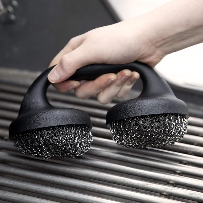 Yukon Glory™ Premium BBQ Grill Brush Easy Grip Double Pad Stainless Steel - Image 6