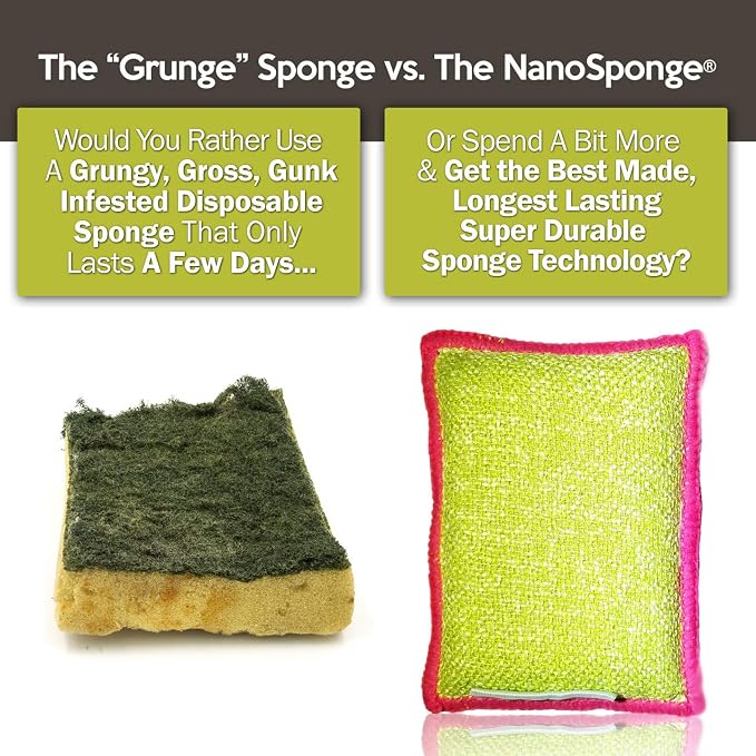 Nano Sponge Cleaning Sponges. Supersized Everyday Heavy Duty Household Kitchen - Image 2