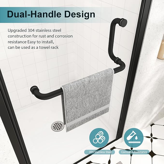 Frameless Pivot Shower Door 30"-32" Wx72 H, 1/4" Clear Nano Coated Tempered - Image 7