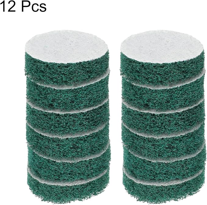 HARFINGTON 12pcs Scrubber Scouring Pads 180 Grits 2 Inch Drill Power Brush Hoop - Image 3